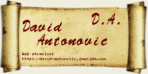 David Antonović vizit kartica